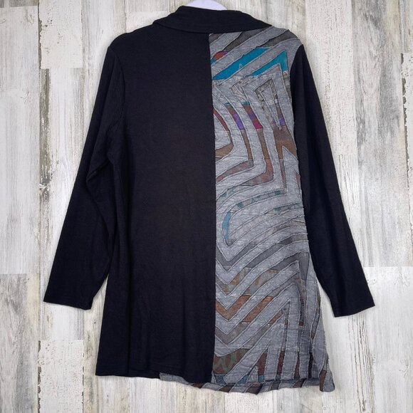 Parsley & Sage Art-to-Wear Blouse Women's Large Colorful Art Print Shirt - Picture 9 of 9